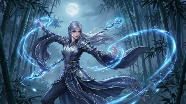 少妇原创视频：月下剑影